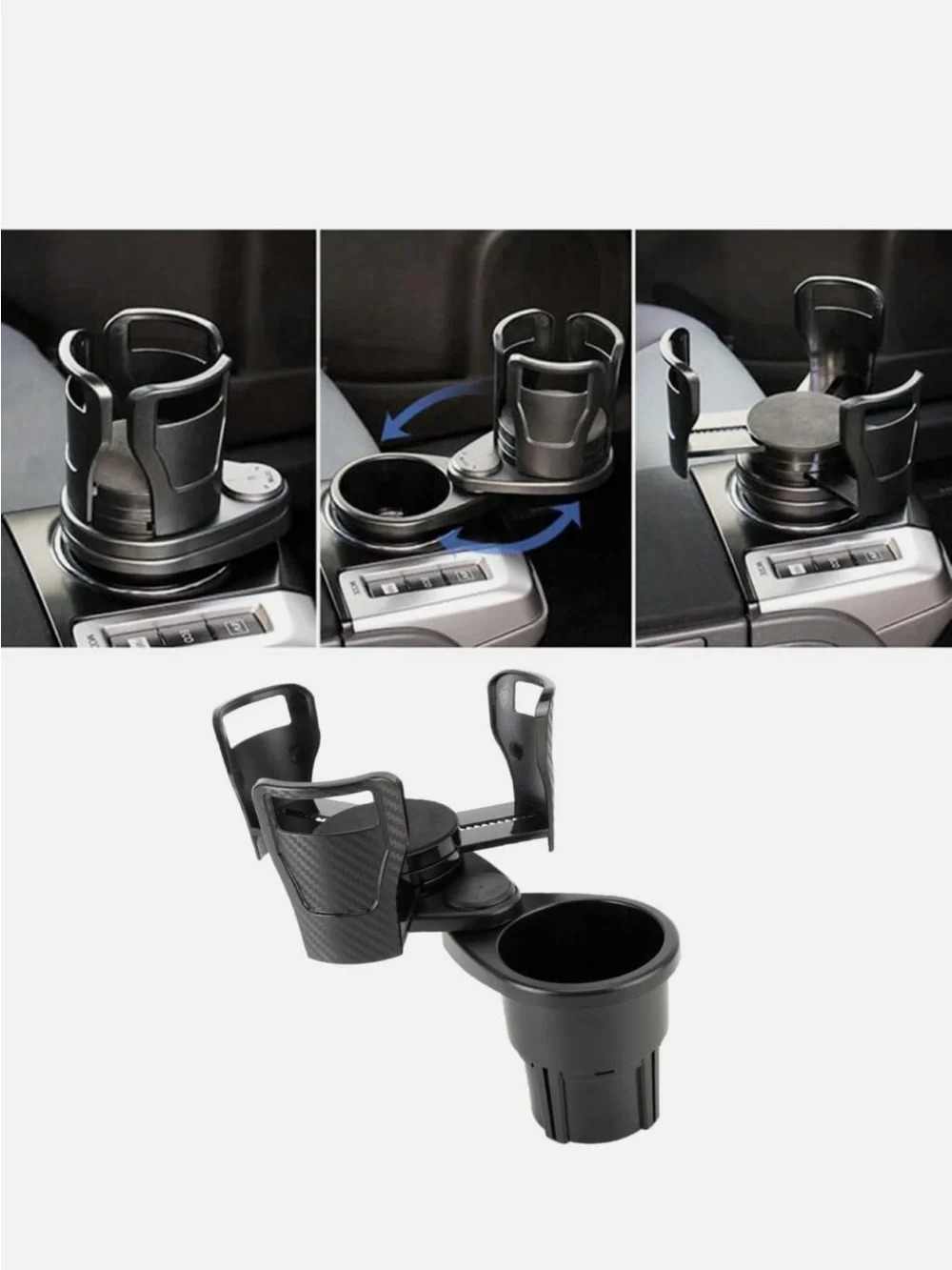 Universal Black Car Cup Holder Phone Mount all cup size and plates